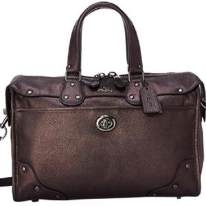 Coach Rhyders Satchel Metallic Leather